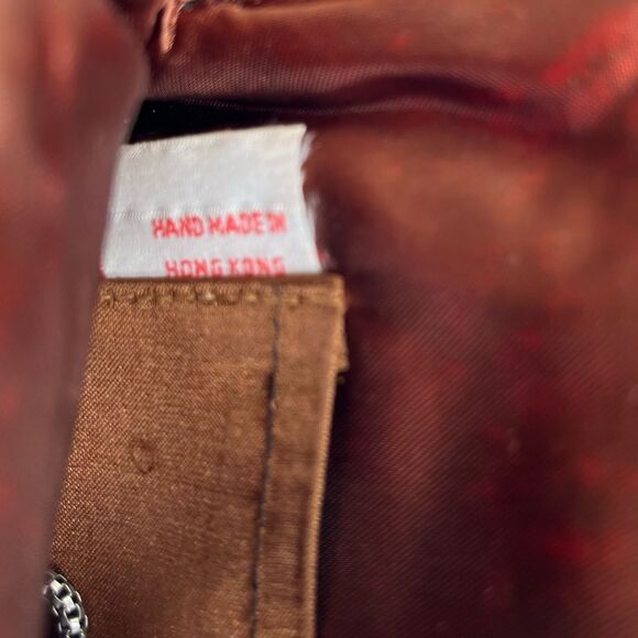 Vintage Beaded Kiss Lock Black Gold Clutch Handbag Purse Handmade Hong Kong - Picture 5 of 8